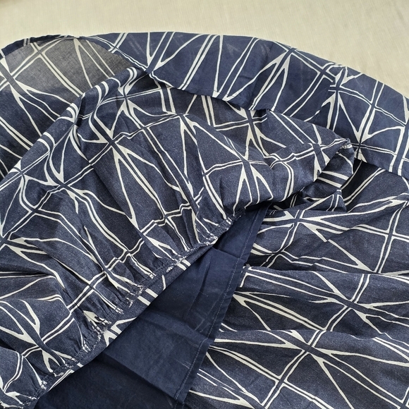 Banana Republic Factory Tie-Front Preppy Navy Midi Dress, Size Small - Picture 9 of 11